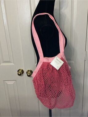 Pink Cotton Mesh Farmers Market Tote - Southern Living For Dillards NWT